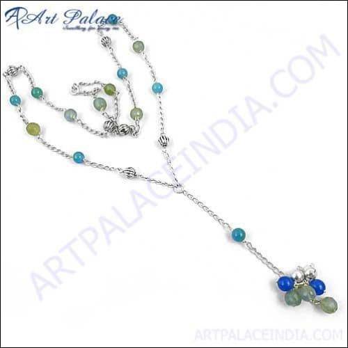 New Fashion Colorful Beads Silver Necklace Jewelry, Beaded Jewelry