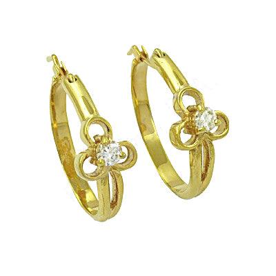 New Fashionable Cubic Zircon Gemstone Gold Plated 925 Sterling Silver Earrings Jewelry Gold Plated Cz Earring Round Cz Earring