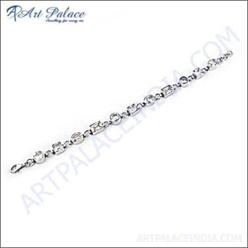 New Fashionable Cubic Zirconia Gemstone Silver Bracelet Beautiful Cz Bracelet Cubic Zirconia Bracelets