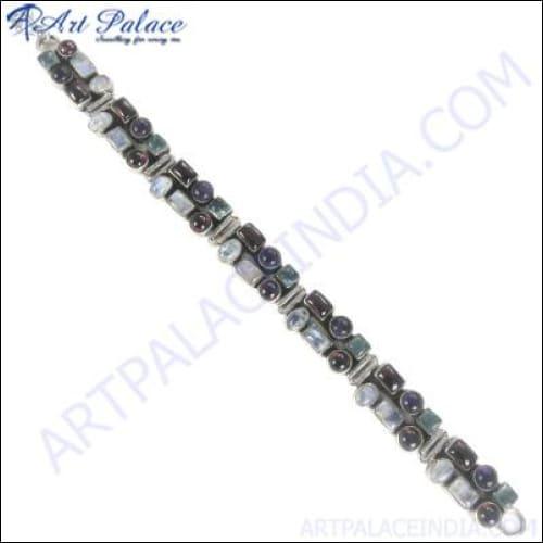 New Fashionable Gemstone Silver Bracelet