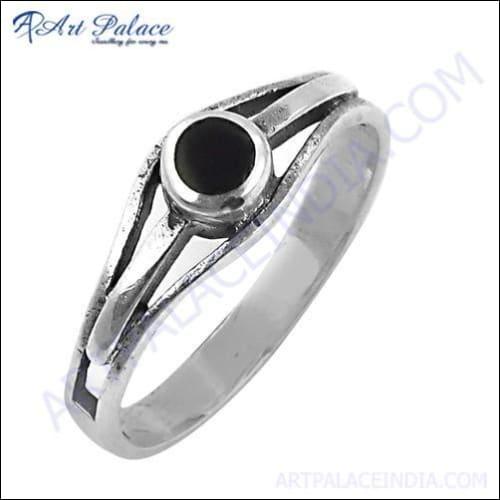 New Fashionable Nightlife Black Onyx Gemstone Silver Ring, 925 Sterling Silver Jewelry