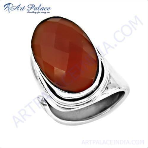 New Fashionable Red Onyx Gemstone Adjustable Silver Ring, 925 Sterling Silver Jewelry