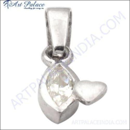 New Heart Shape Style Cubic Zirconia In Silver Pendant Jewelry