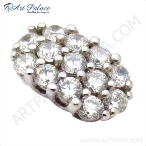 New Multi Cubic Zirconia Gemstone Silver Pendant Jewelry, Cubic Zirconia Jewelry