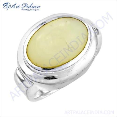 New Natural Mother Of Pearl Gemstone Silver Ring. 925 Sterling Silver Jewelry