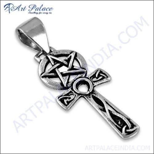 New Religious Style Simple Plain Silver Pendant Jewelry, 925 Sterling Silver jewelry