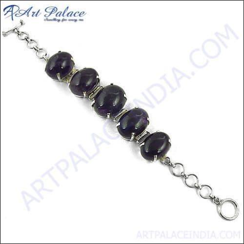 New Style Fashion Silver Gemstone Bracelets, Loose Gemstone Bracelets Jewelry