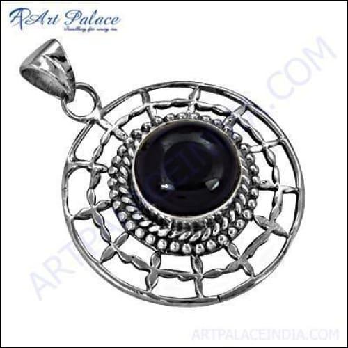 New Stylish Design In Silver Gemstone Ethnic Work Pendant Jewelry, 925 Sterling Silver Jewelry