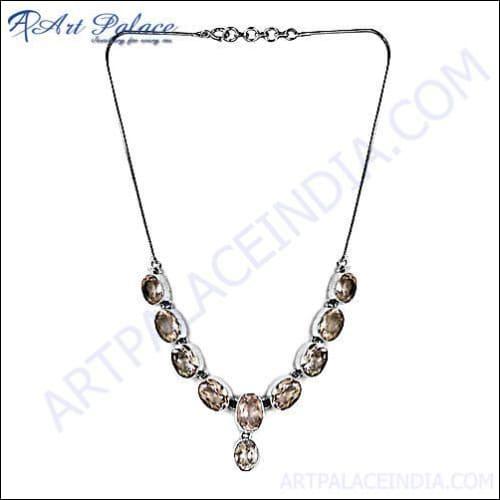 New Stylist Rosequartz Silver Necklace