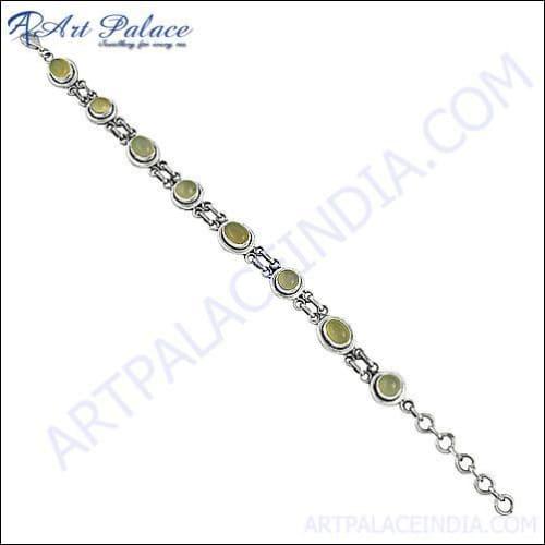 New White Chalcedony Gemstone Silver Bracelets Jewelry