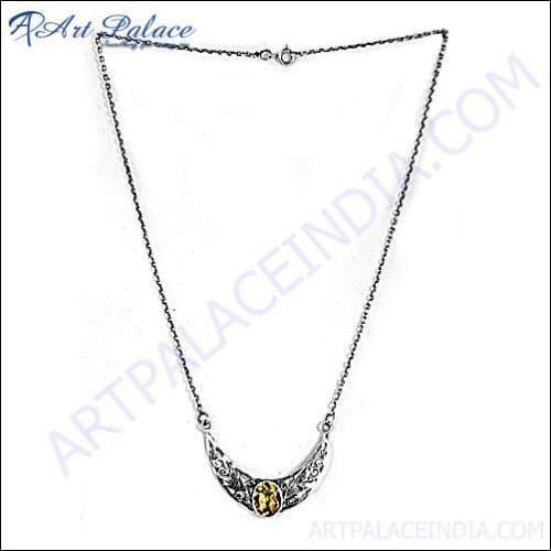 Newest Design Citrine Silver Necklace