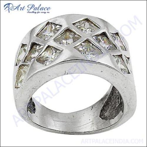 Newest Style Cubic Zirconia Gemstone Silver Ring Cz Rings Latest Design Cz Rings Cool Cz Rings
