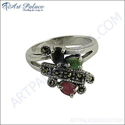 Nice Style 925 Sterling Silver Jewelry Excellent Marcasite Rings Certified Marcasite Rings
