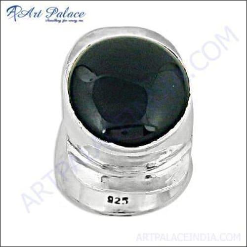 Nightlife Beautiful Black Onyx Gemstone Silver Ring