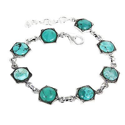 Online Fashion Turquoise Gemstone Beautiful 925 Silver Bracelet Turquoise Gemstone Bracelet Precious Gemstone Bracelet