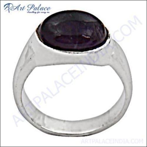 Oval Cut Natural Amethyst Gemstone Silver Ring Awesome Rings Solid Silver Rings