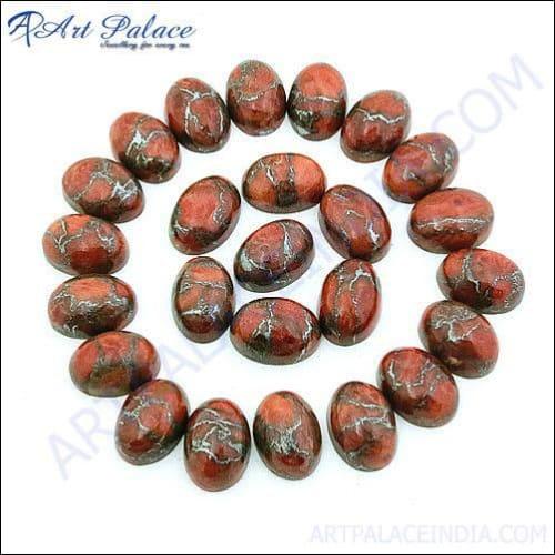 Oval Cut Red Copper Turquoise Gemstone