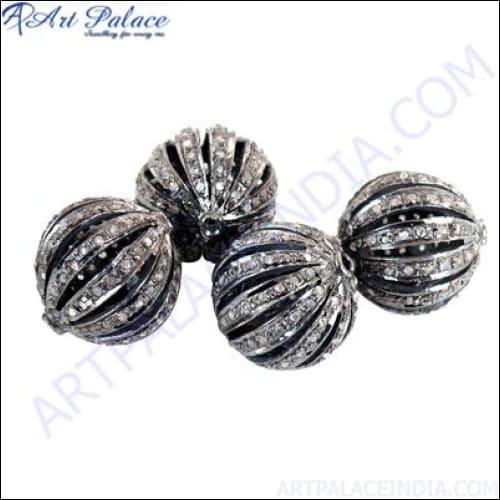 Parts Silver Jewelry, Diamond Finding Fancy Victorian Beaded Victorian Silver Beads