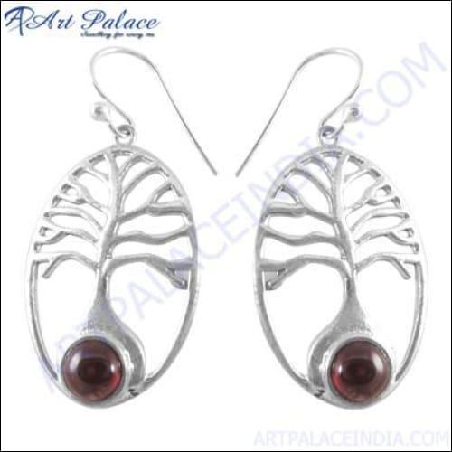 Party Wear 925 Sterling Silver Gemstone Earring Tree Design Earrings Fancy Earrings