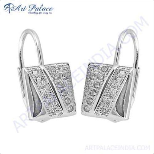 Party Wear 925 Sterling Silver Gemstone Earrings