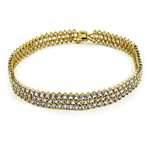 Party Wear Cubic Zirconia Gemstone Silver Gold Plated Bracelet Adjustable Cz Bracelet Excellent Cz Bracelet