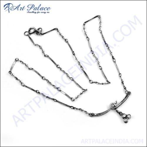 Party Wear Cubic Zirconia Gemstone Silver Necklace
