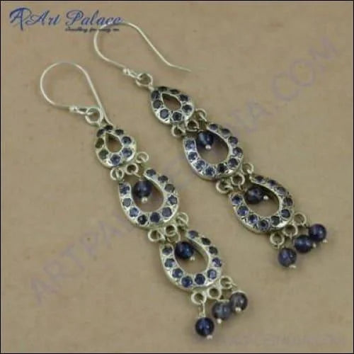 Iolite Silver Earrings