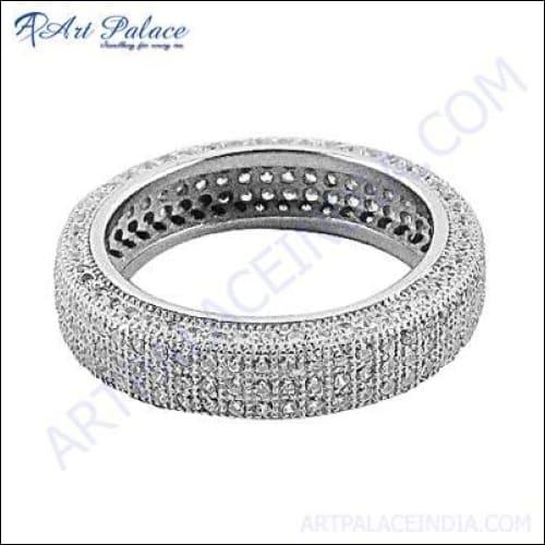 Party Wear Designer Silver CZ Ring