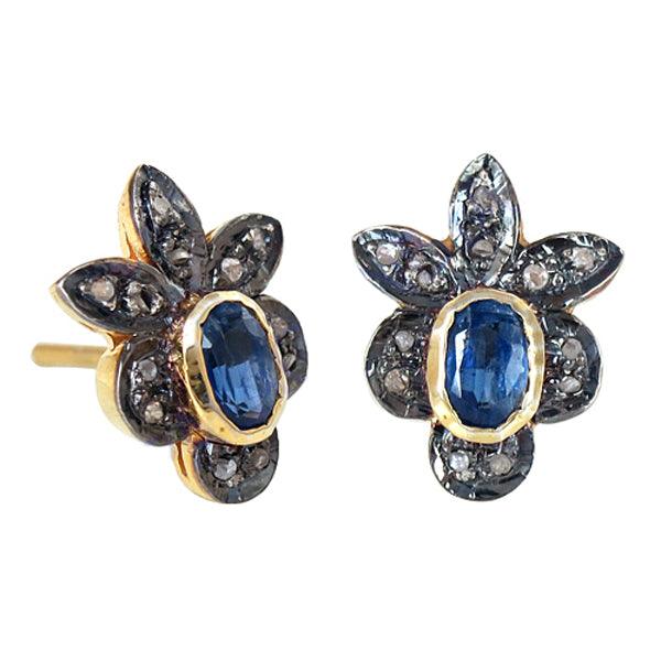 Party Wear Gold Plated Diamond 925 Silver Earrings Victorian Earrings Magnificent Victorian Earrings