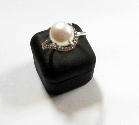 Pearl And CZ Engagement Ring Superior Cz Rings Wonderful Rings