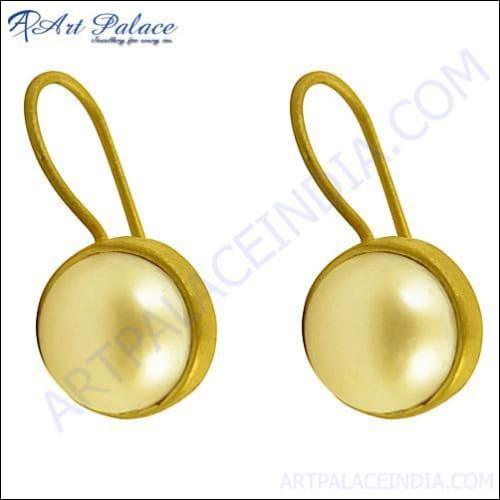 Pearl Brass Earring For Fashion