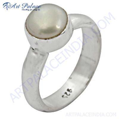 Pearl Gemstone 925 Sterling Silver Ring Jewelry