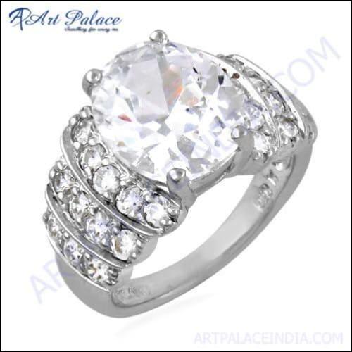 Picture Perfect Clear Cubic Zirconia Gemstone Silver Ring