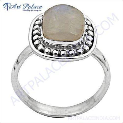 Picture Perfect Clear Rainbow Gemstone Silver Ring