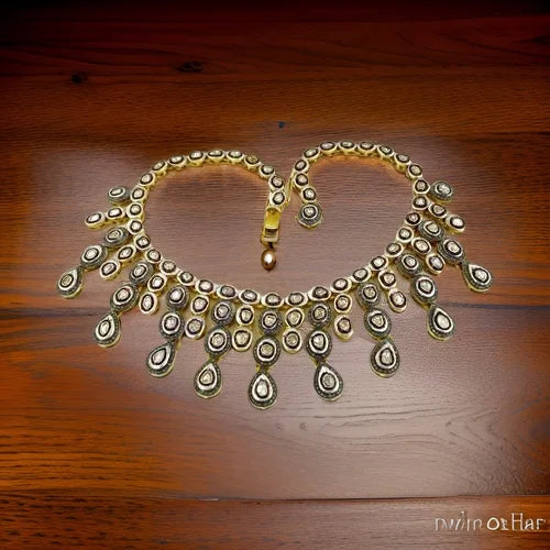 Collar de plata 925 con diamantes chapados en oro victoriano Collar victoriano deslumbrante Collar cómodo
