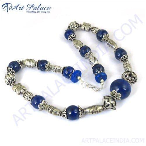 Popular Design Fashionable Necklace Blue Gemstone Necklace Latest Gemstone Necklace