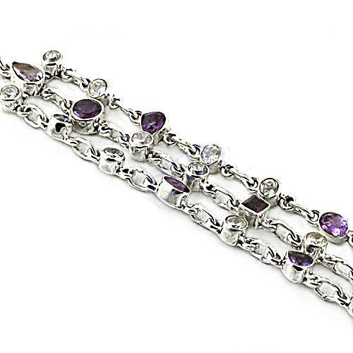 Premier Passion Amethyst & Cubic Zirconia Silver Bracelet, 925 Sterling Silver Jewelry Wonderful Bracelet Faceted Bracelet