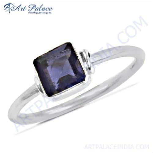 Pretty Iolite Gemstone Silver Ring, 925 Sterling Silver Jewelry