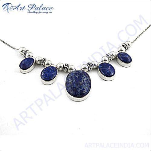 Pretty Lapis Lazuli Silver Necklace