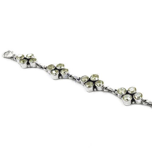 Pretty White Zirconia Gemstone Silver Bracelet Cz Silver Bracelet Pretty Bracelet