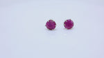 Load and play video in Gallery viewer, Ruby Stud Earrings in Silver | Gemstone Jewelry for Women
