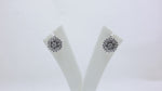 Load and play video in Gallery viewer, Silver Diamond Stud Earrings | Floral Design for Women
