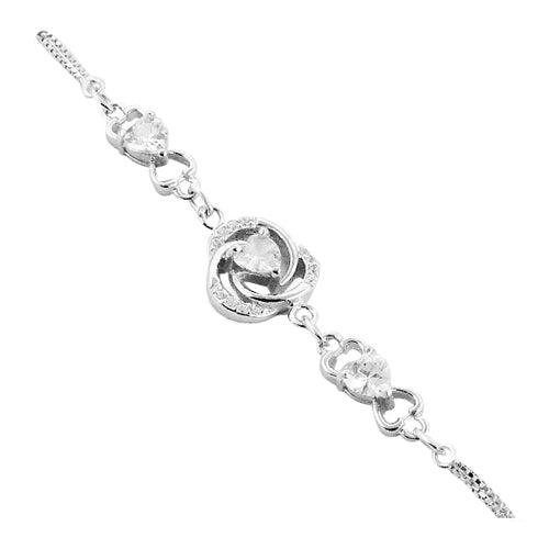 Quality Cubic Zirconia Gemstone Sterling Silver Bracelet Latest Design Cz Bracelet Casual Cz Bracelet