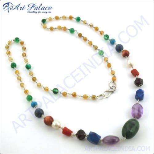 Quality Gemstone Sterling Silver Necklace