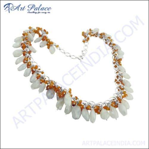 Rainbow Moonstone 925 Silver Necklace