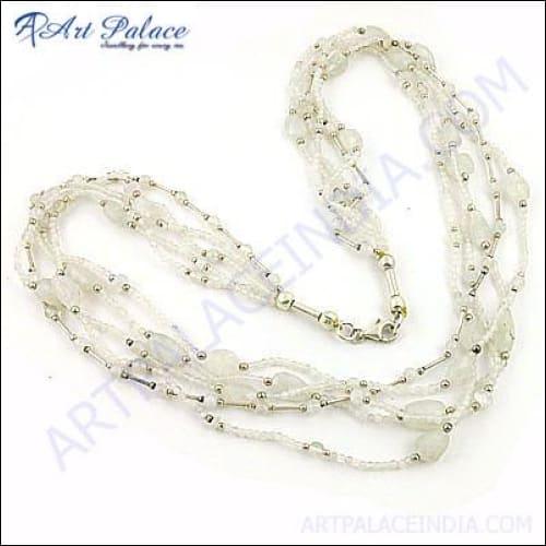 Rainbow Moonstone Gemstone 925 Silver Necklace