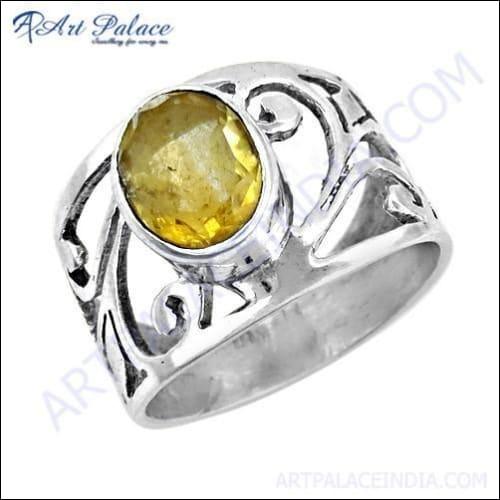 Ready To Wear Citrine Gemstone Silver Ring, 925 Sterling Silver Jewelry