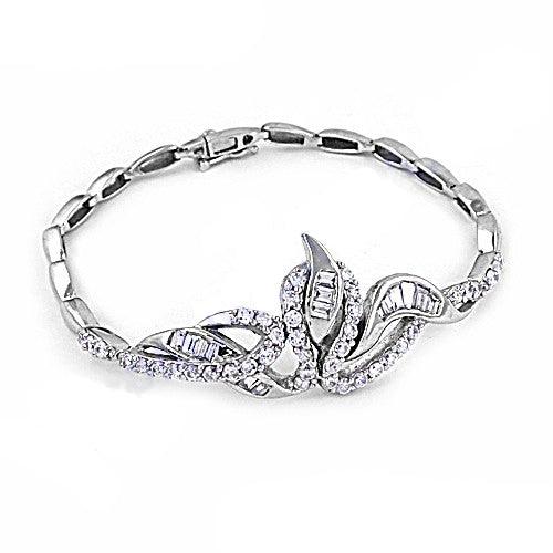 Rocking Cubic Zircon Gemstone 925 Sterling Silver Bracelet Jewelry Glittering Cz Bracelet High Performance Cz Bracelet