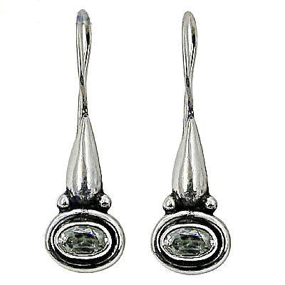 Rocking Style Cubic Zircon Silver Earrings Faceted Earring Gorgeous Earring