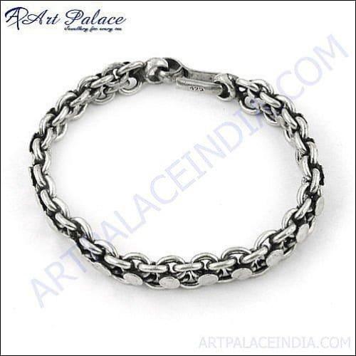 Rocking Style Silver Bracelet Plain Silver Bracelet Handmade Silver Bracelet